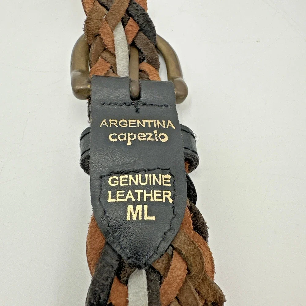 Capezio Multi-Color Braided Woven Leather Belt Argentina Size M/L